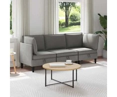Sofa Svetainės baldų komplektas 3 pcs Tamsiai pilka Audinys
