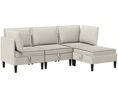 Sofa Svetainės baldų komplektas 4 pcs Avižinė Audinys