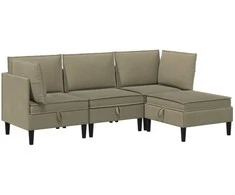 Sofa Svetainės baldų komplektas 4 pcs Chaki Audinys