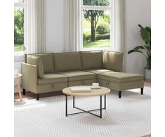 Sofa Svetainės baldų komplektas 4 pcs Chaki Audinys