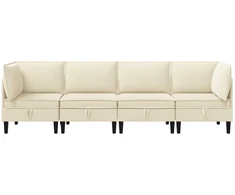 Sofa Svetainės baldų komplektas 4 vnt. Kreminė Audinys