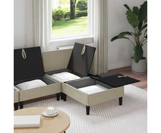 Sofa Svetainės baldų komplektas 4 vnt. Smėlio Audinys