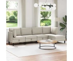 Sofa Svetainės baldų komplektas 5 pcs Avižinė Audinys