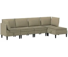 Sofa Svetainės baldų komplektas 5 pcs Chaki Audinys