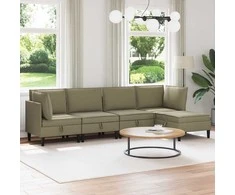 Sofa Svetainės baldų komplektas 5 pcs Chaki Audinys