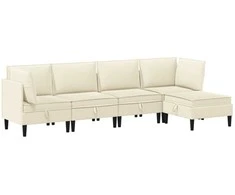 Sofa Svetainės baldų komplektas 5 pcs Kreminė Audinys