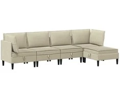 Sofa Svetainės baldų komplektas 5 pcs Smėlio Audinys