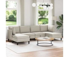 Sofa Svetainės baldų komplektas 6 pcs Avižinė Audinys