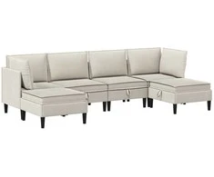 Sofa Svetainės baldų komplektas 6 pcs Avižinė Audinys