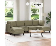 Sofa Svetainės baldų komplektas 6 pcs Chaki Audinys