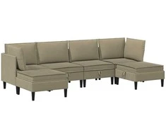 Sofa Svetainės baldų komplektas 6 pcs Chaki Audinys