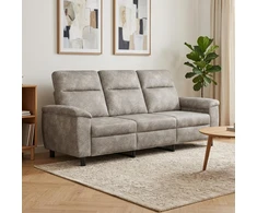 Sofa Šviesiai pilka 214 x 90 x 95 cm Dirbtinė suedė oda