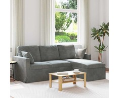 Sofa Tamsiai pilka 198 x 134 x 80 cm Aksomas