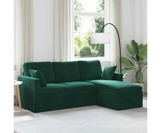 Sofa Tamsiai žalia 198 x 134 x 80 cm Aksomas