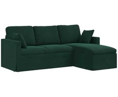 Sofa Tamsiai žalia 198 x 134 x 80 cm Aksomas