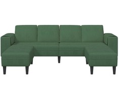 Sofa Tamsiai žalia 250 x 188 x 76 cm Kordūrinis audinys