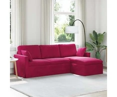 Sofa Vyno raudona 228 x 134 x 80 cm Aksomas
