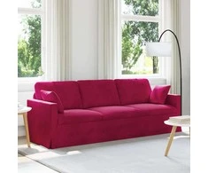 Sofa Vyno raudona 228 x 78 x 80 cm Aksomas