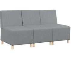 Modulinis sofa vienetas be rankų 3 pcs Šviesiai pilka