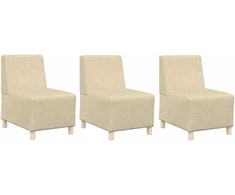 Modulinis sofa vienetas be rankų 3 pcs Kreminė 55 x 74 x 82 cm