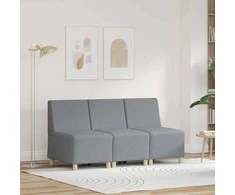 Modulinis sofa vienetas be rankų 3 pcs Šviesiai pilka