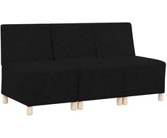 Modulinis sofa vienetas be rankų 3 pcs Juoda 55 x 74 x 82 cm