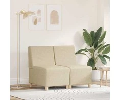 Modulinis sofa vienetas be rankų 2 pcs Kreminė 55 x 74 x 82 cm