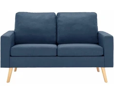 Sofa Sofos komplektas, 2 dalių, mėlynas, audinys (288697+288707)