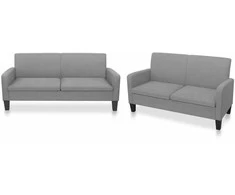 Sofa Sofos komplektas, 2vnt., audinys, šviesiai pilkos spalvos