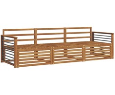 Lauko sofos komplektas 3 pcs Natūrali Kietos akacijos mediena