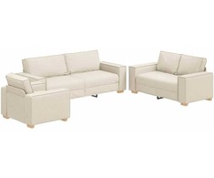 Sofa Sofos komplektas 3 pcs Smėlio 220 x 80 x 84 cm
