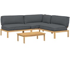 Sofos komplektas 4 pcs Antracitas Kietos akacijos mediena