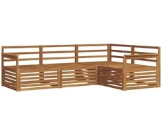Lauko sofos komplektas 4 pcs Natūrali Kietos akacijos mediena