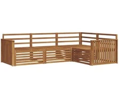Lauko sofos komplektas 4 pcs Natūrali Kietos akacijos mediena