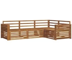 Lauko sofos komplektas 4 pcs Natūrali Kietos akacijos mediena
