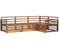 Lauko sofos komplektas 4 pcs Natūrali Kietos akacijos mediena