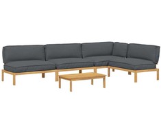 Sofos komplektas 5 pcs Antracitas Kietos akacijos mediena