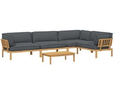 Sofos komplektas 5 pcs Antracitas Kietos akacijos mediena