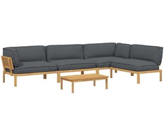 Sofos komplektas 5 pcs Antracitas Kietos akacijos mediena