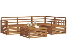 Lauko sofos komplektas 5 pcs Natūrali Kietos akacijos mediena