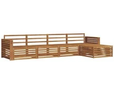 Lauko sofos komplektas 5 pcs Natūrali Kietos akacijos mediena