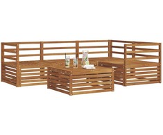 Lauko sofos komplektas 5 pcs Natūrali Kietos akacijos mediena