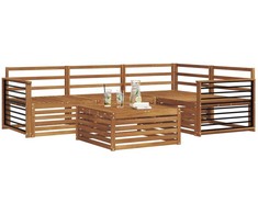 Lauko sofos komplektas 5 pcs Natūrali Kietos akacijos mediena