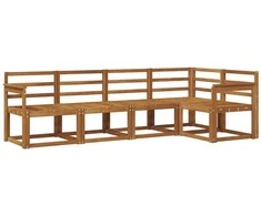 Lauko sofos komplektas 5 pcs Natūrali