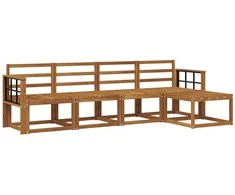 Lauko sofos komplektas 5 pcs Natūrali Kietos akacijos mediena