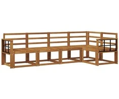 Lauko sofos komplektas 5 pcs Natūrali