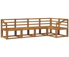 Lauko sofos komplektas 5 pcs Natūrali