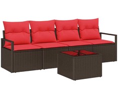 Sofos komplektas 5 pcs Ruda ir raudona poliratanas