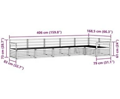 Lauko sofos komplektas 6 vnt. Natūrali