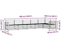 Lauko sofos komplektas 6 vnt. Natūrali